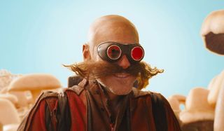 Jim Carrey looking ridiculous in Sonic.