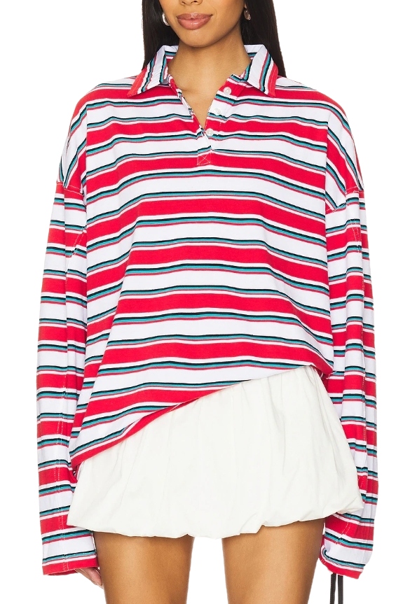 Oversized Stripe Long Sleeve Top