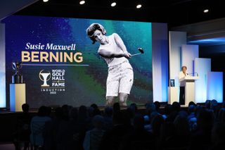 Susie Maxwell Berning at the 2022 World Golf Hall of Fame induction ceremony