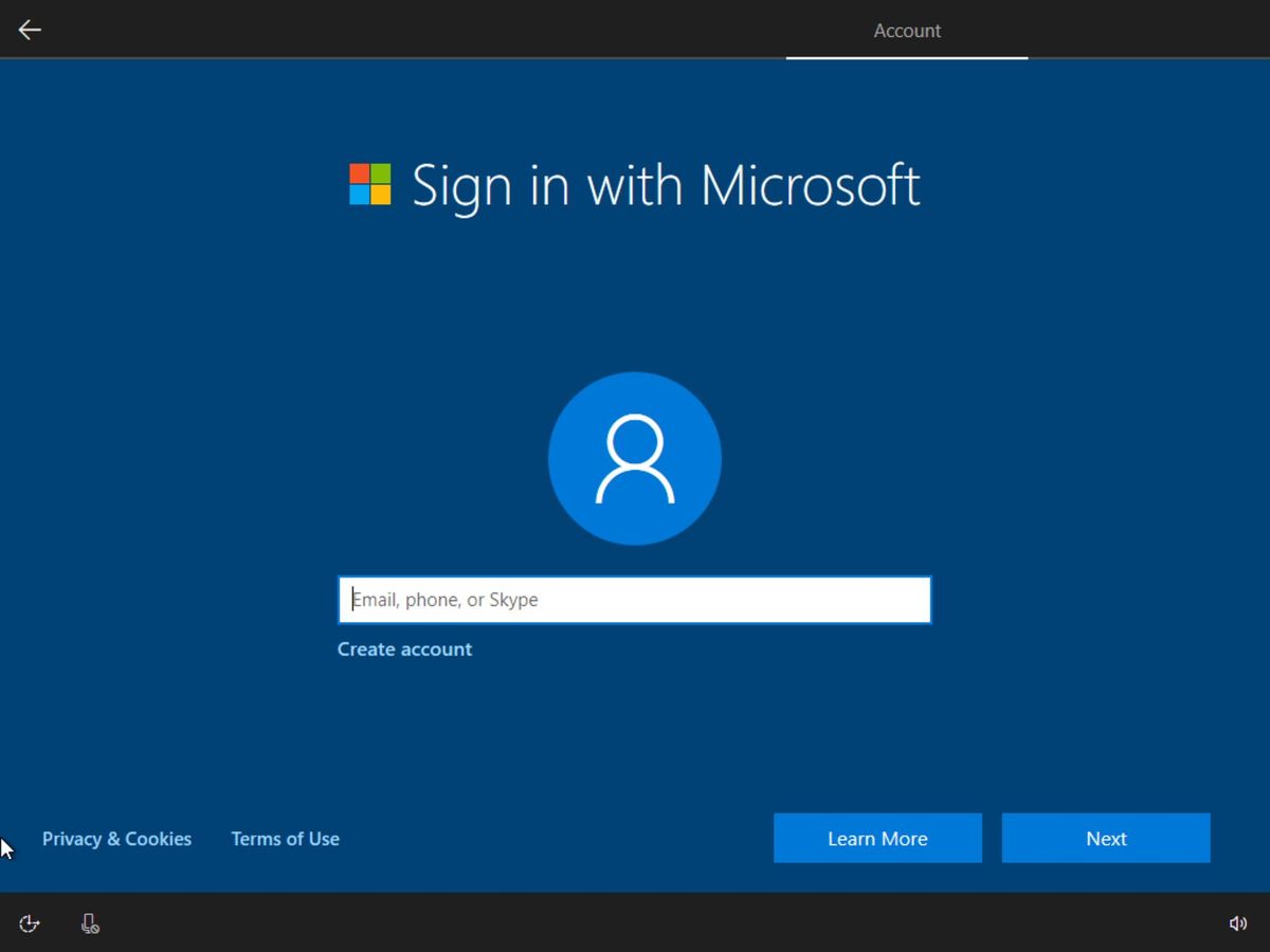 How To Create A Local Account While Setting Up Windows 10 Home ...