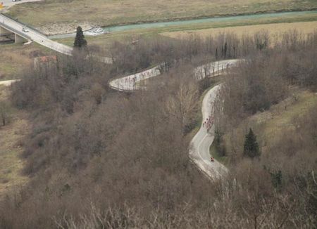 The climb to Motovun came close to the finish and looked challenging from above.