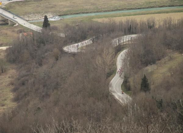 The climb to Motovun came close to the finish and looked challenging from above.