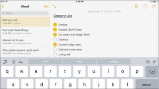 Notes features in iOS 9