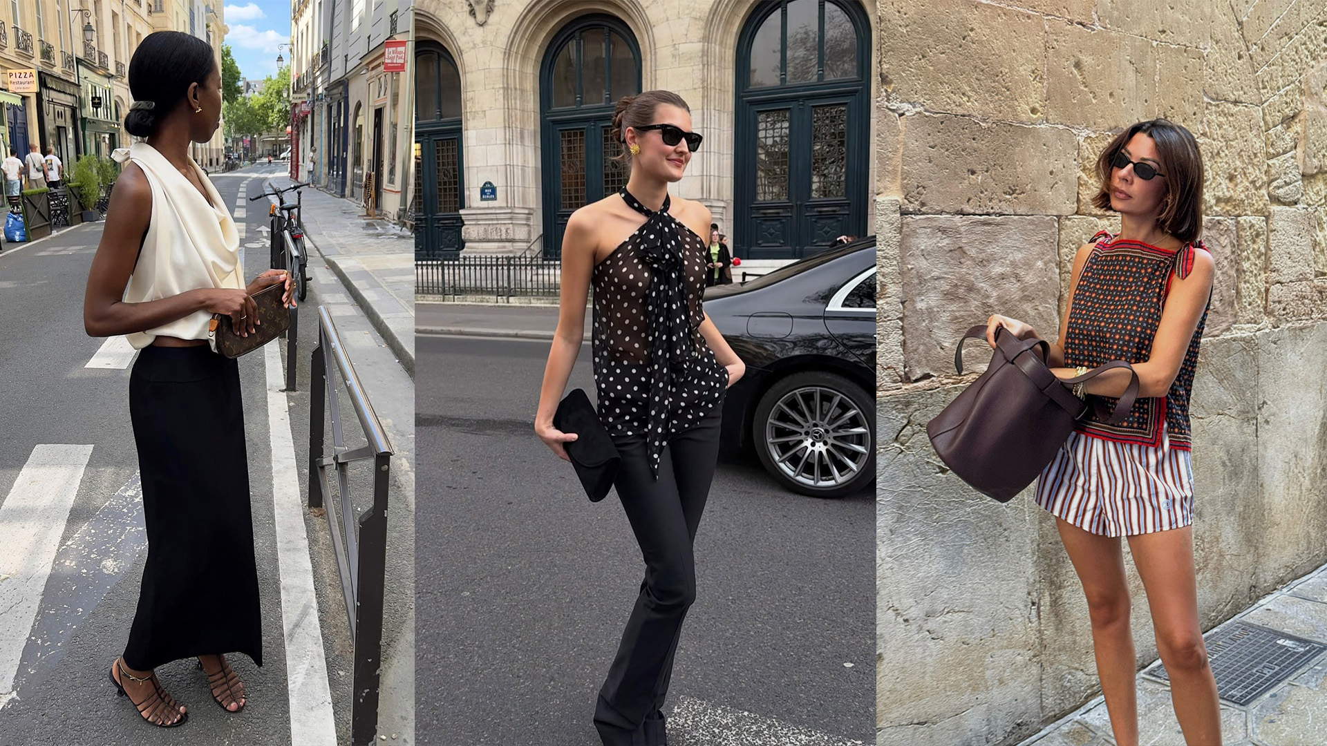 Influencers wearing scarf tops.