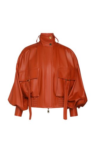 Illustration Leather Bomber Jacket