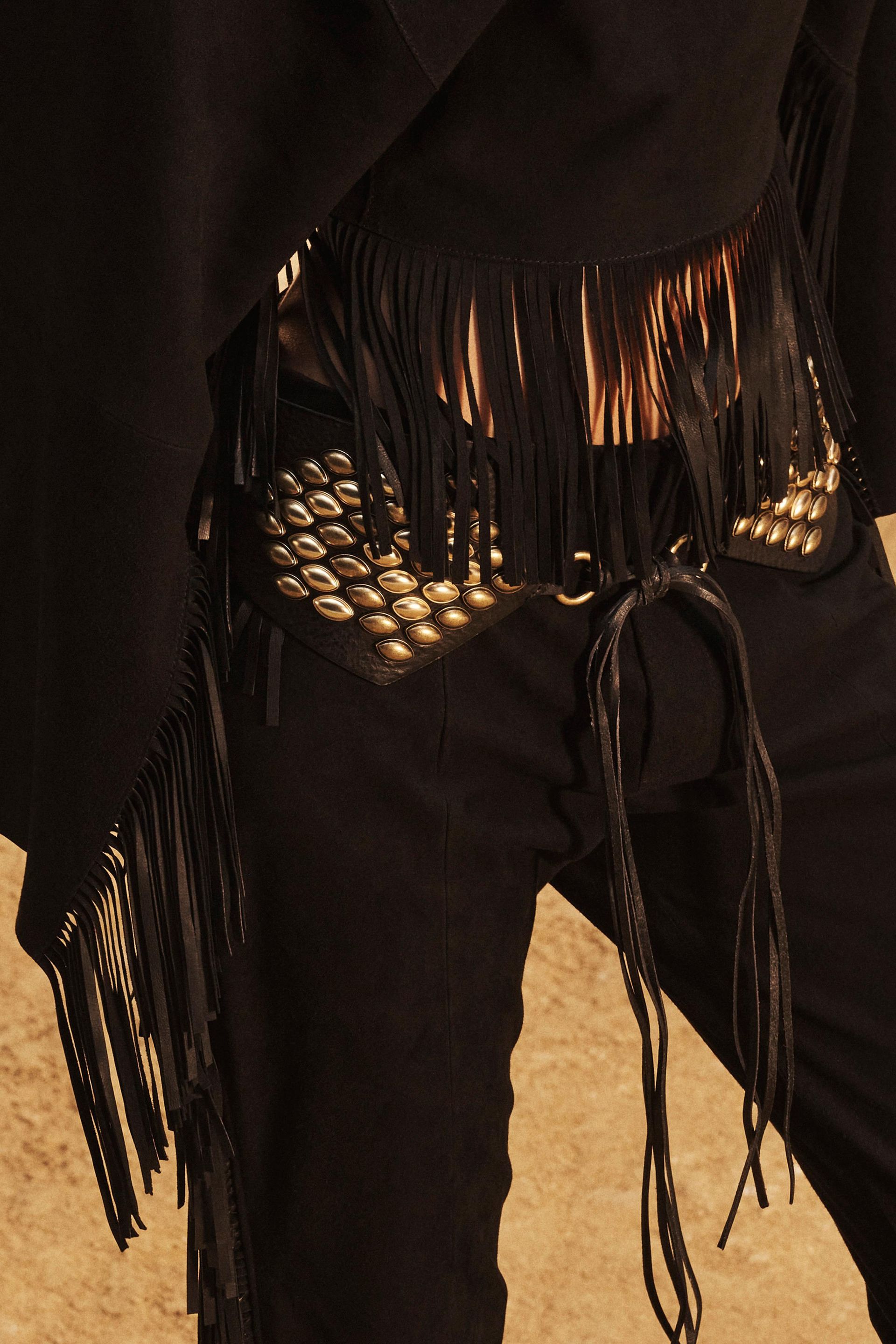 ZARA Limited Edition Studded Leather Sash Belt