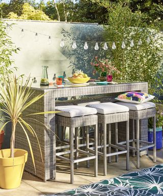 outdoor entertaining area with bar from Dobbies