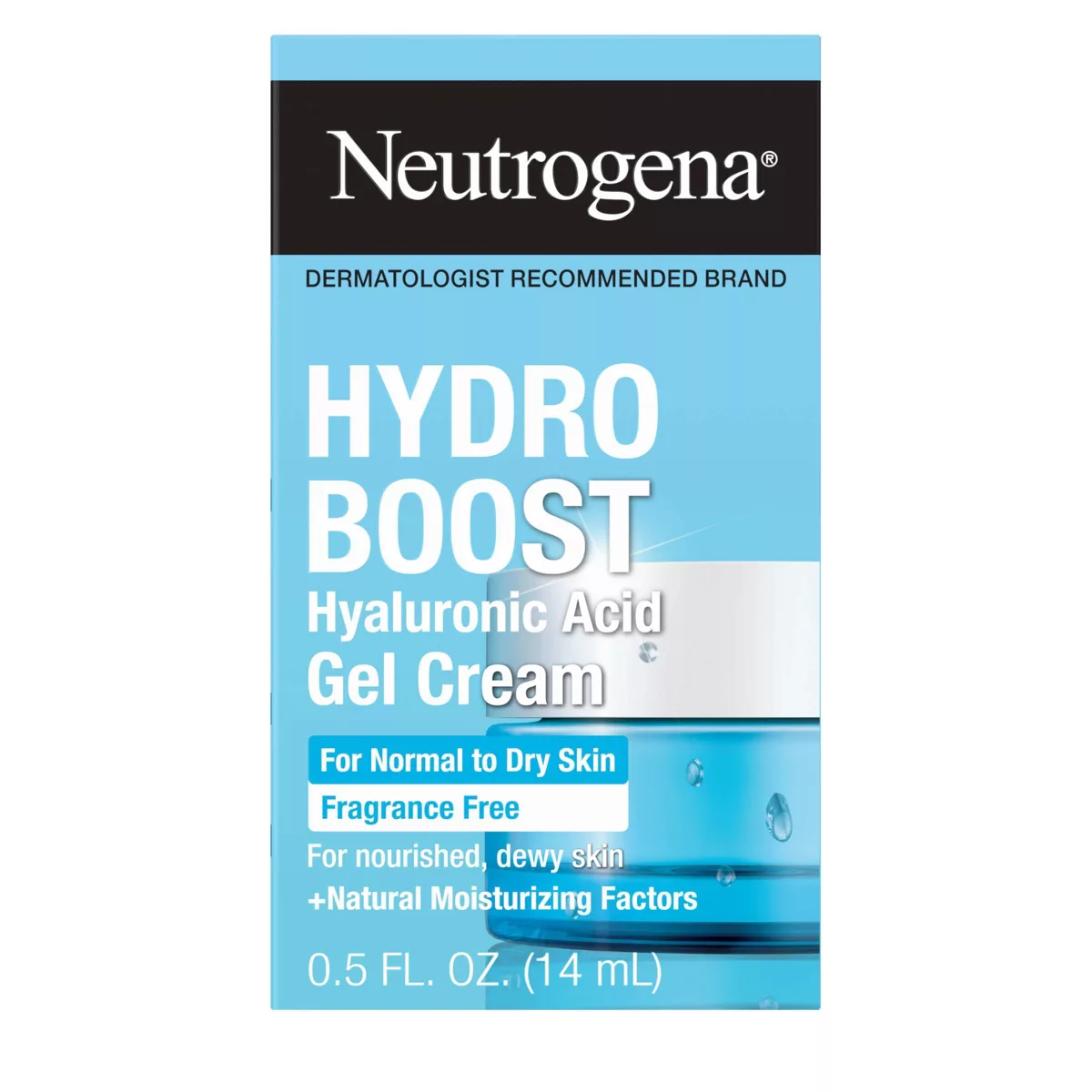 Neutrogena Hydro Boost Water Gel Cream Face Moisturizer With Hyaluronic Acid for Normal to Dry Skin - Fragrance Free - 0.5 Fl Oz