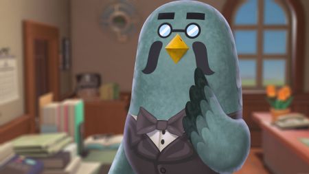 Brewster the coffee-brewing pigeon in Animal Crossing