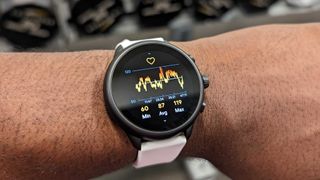 Fossil Gen 6 Wellness Edition displaying workout stats