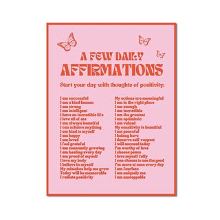 Lianxiaw Daily Affirmations Pink Poster