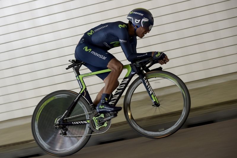 Nairo Quintana (Movistar) during the time trial