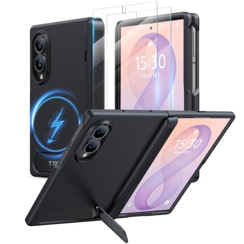 Torras for Samsung Galaxy Z Fold 8 Case, Magnetic & Flush Stand, Black