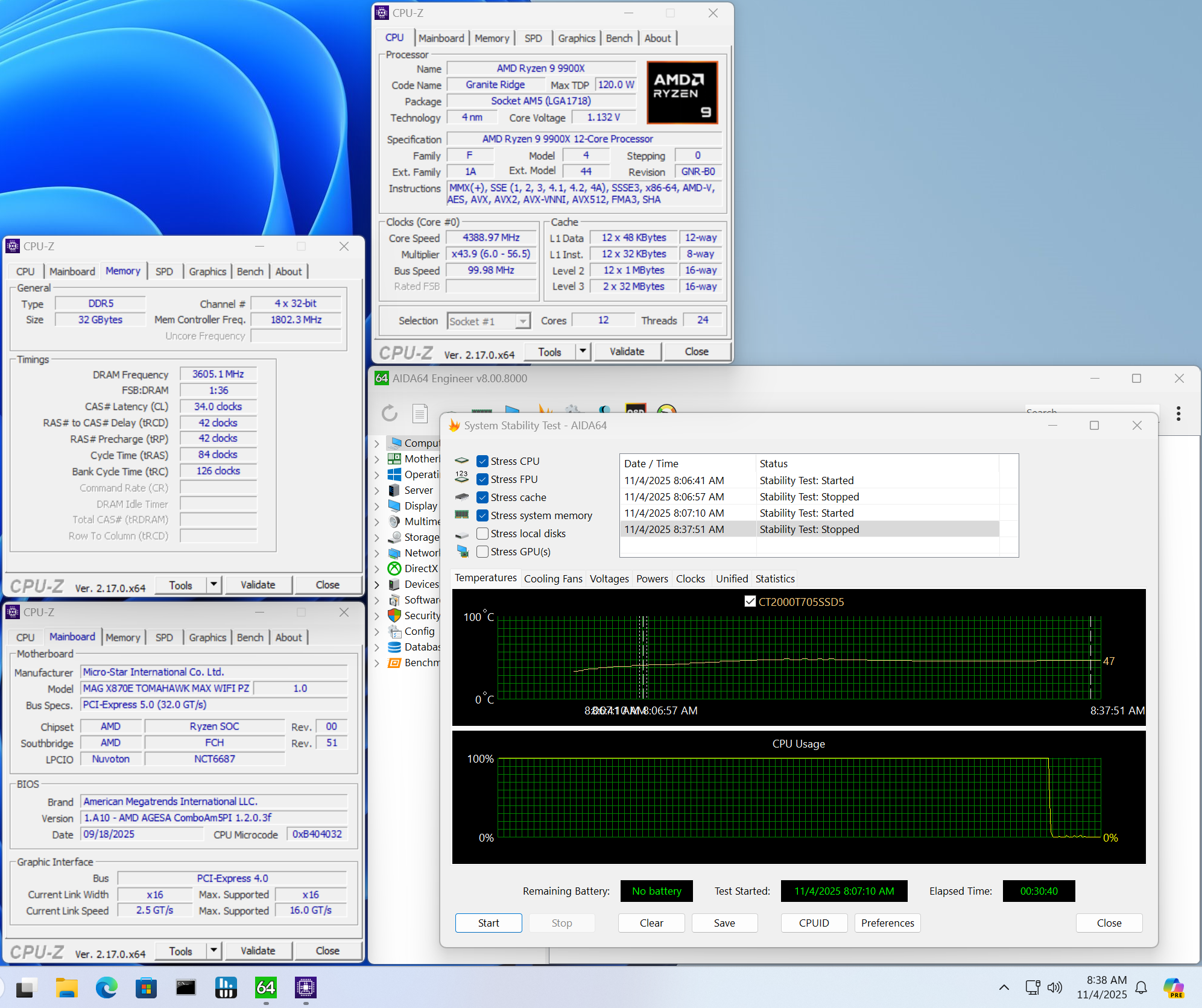 MSI X870E Tomahawk MAX Wifi PZ