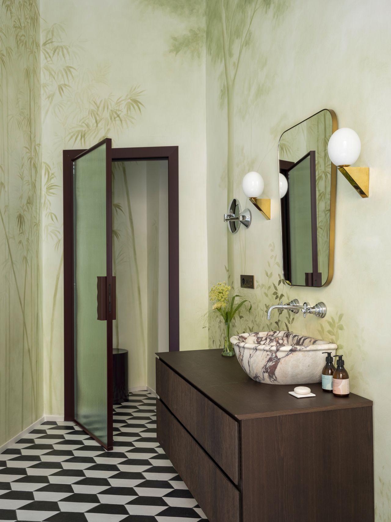 A hotel room's bathroom