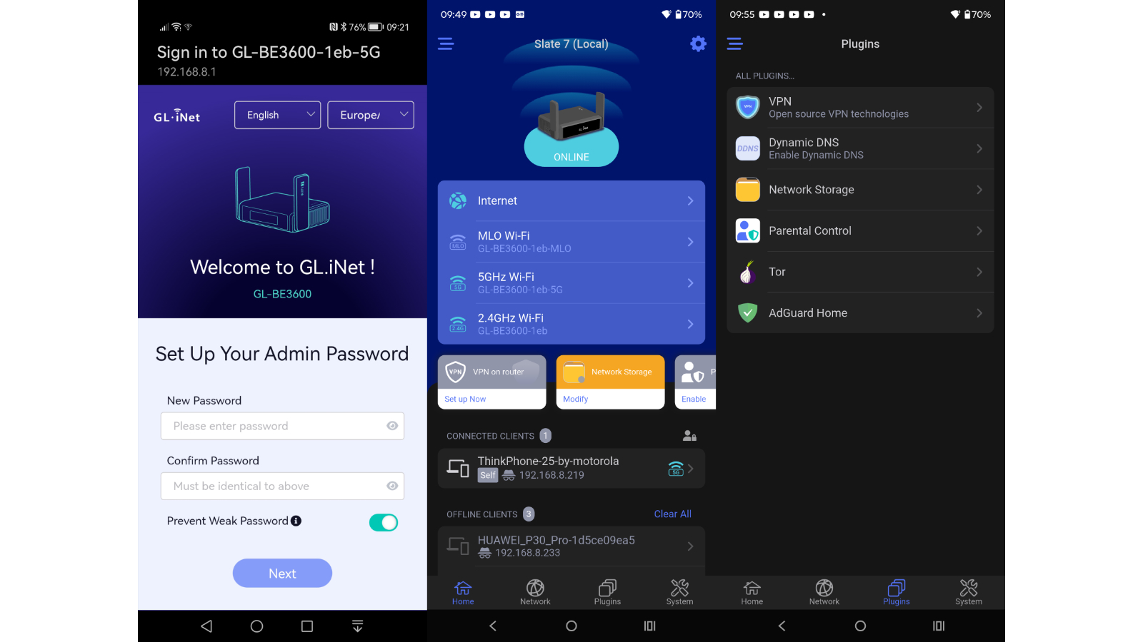 GL.iNet Slate 7 Phone App