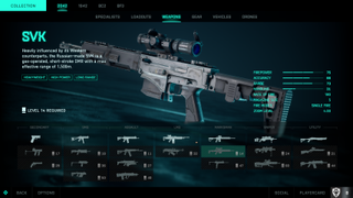 Battlefield 2042 weapon loadout for the SVK