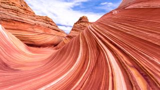 The Wave is a sandstone rock formation located in the United States of America near the Arizona–Utah border, on the slopes of the Coyote Buttes, in the Paria Canyon-Vermilion Cliffs Wilderness, on the Colorado Plateau.