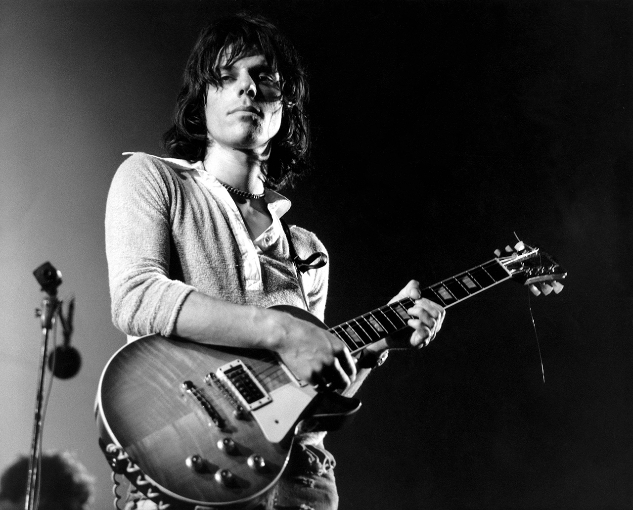 English rock guitarist Jeff Beck of The Jeff Beck Group performs live on stage playing a Gibson Les Paul guitar at the Newport Jazz Festival in Newport, Rhode Island on 4th July 1969.