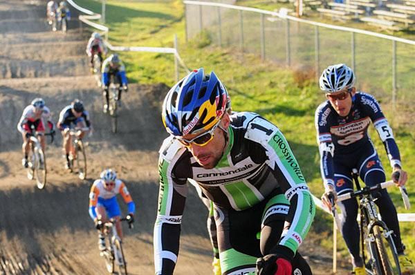 Tim Johnson (Cannondale-Cyclocross) reaching the top of the hill.