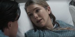 lily rabe's doris in a hospital bed on american horror story: double feature