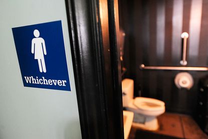 A gender-neutral bathroom