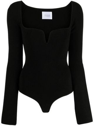 Gaia Long-Sleeve Ribbed-Knit Bodysuit