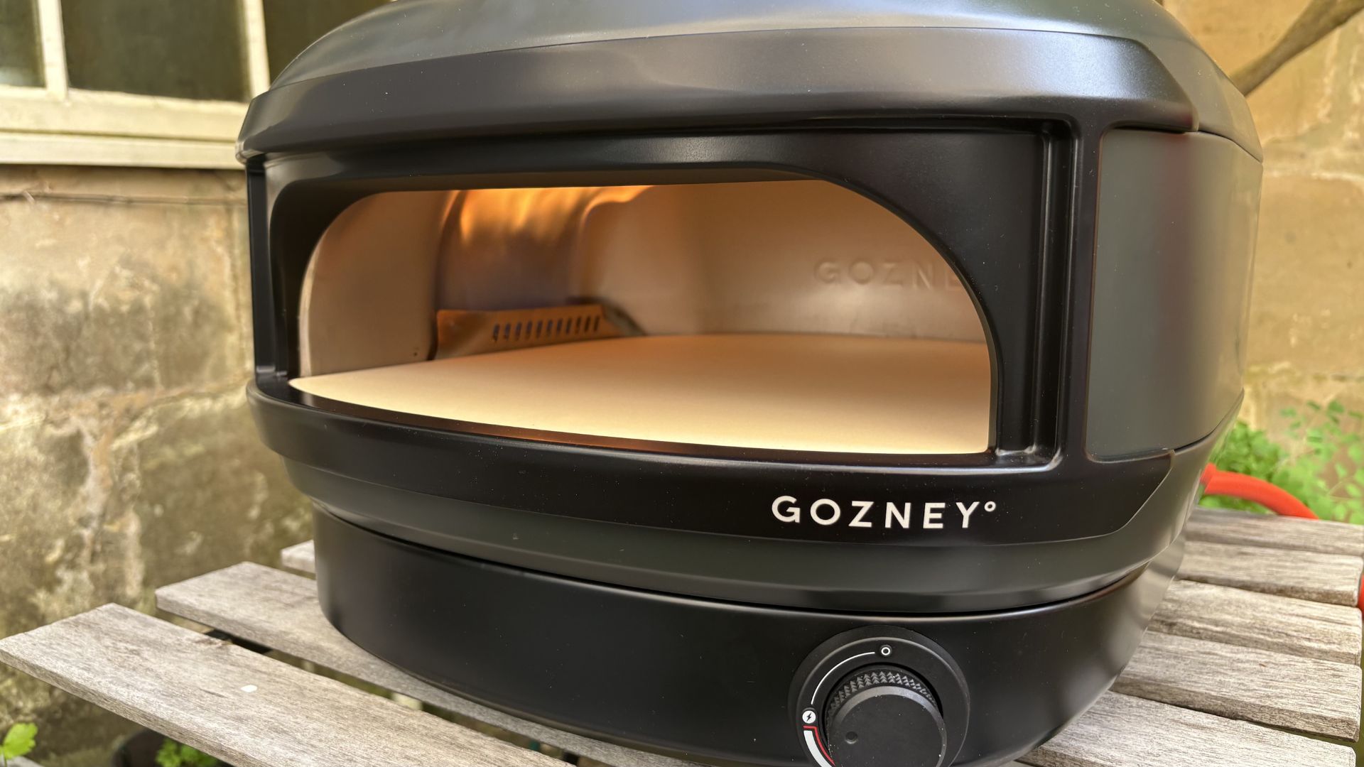 Gozney Arc Lite Pizza Oven being tested outside