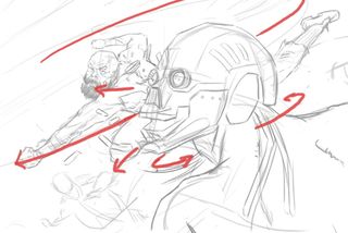 How to draw a knockout action scene