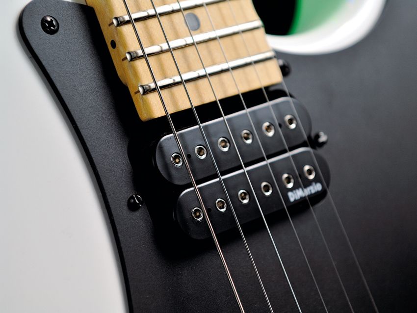 The So-Cal's twin DiMarzio humbuckers are perfect for high-octane rock tone.