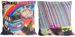 Digitally printed, pop culture inspired dream cushions by Sarah Beetson