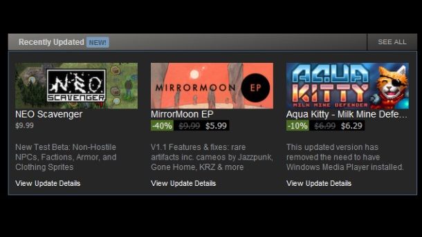 Steam helps you keep track of new content with Recently Updated section | PC Gamer