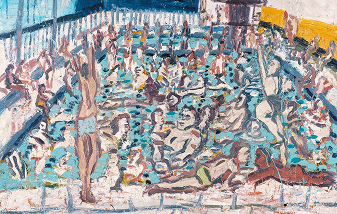 Leon Kossoff Children&#039;s Swimming Pool, Autumn Afternoon 1971. Tate © Leon Kossoff