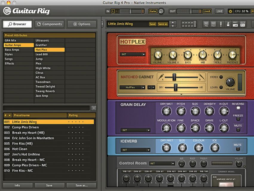 how to use guitar rig presets