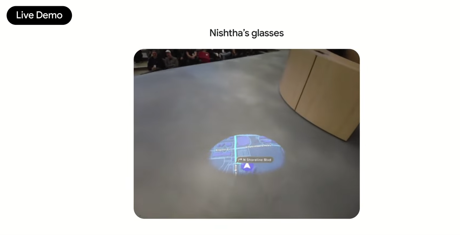 A heads-up 3D display of AndroidXR directions