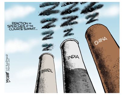 Editorial cartoon climate change world