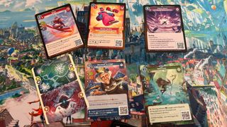 Altered: Trial by Frost cards laid out on a playmat