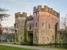 Fig 2: Bishop's Palace, Wells: the Gatehouse across the moat. ©Paul Highnam/Country Life