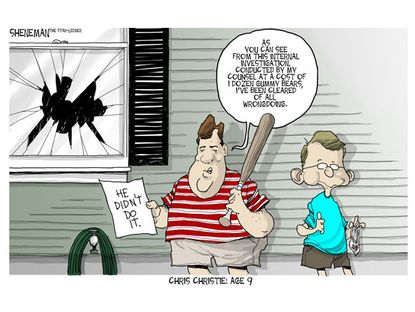 Political cartoon Chris Christie scandal