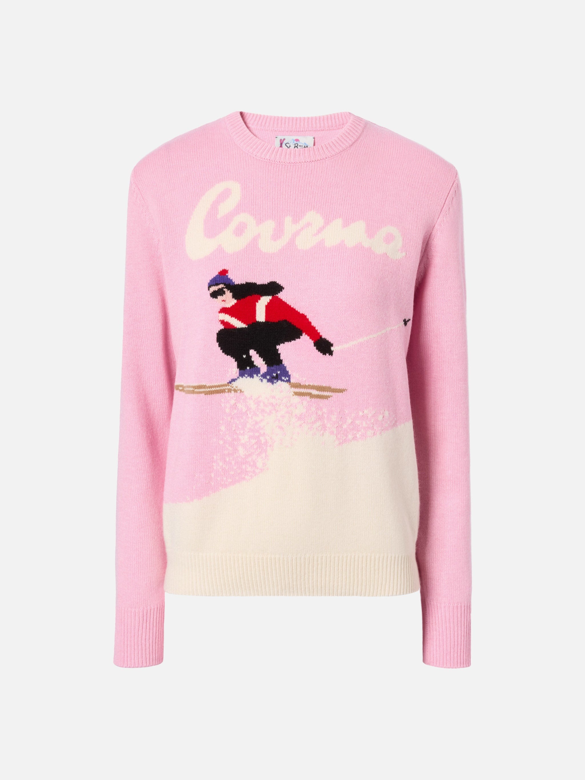 Queen Cashmere-Blend Sweater in Pink