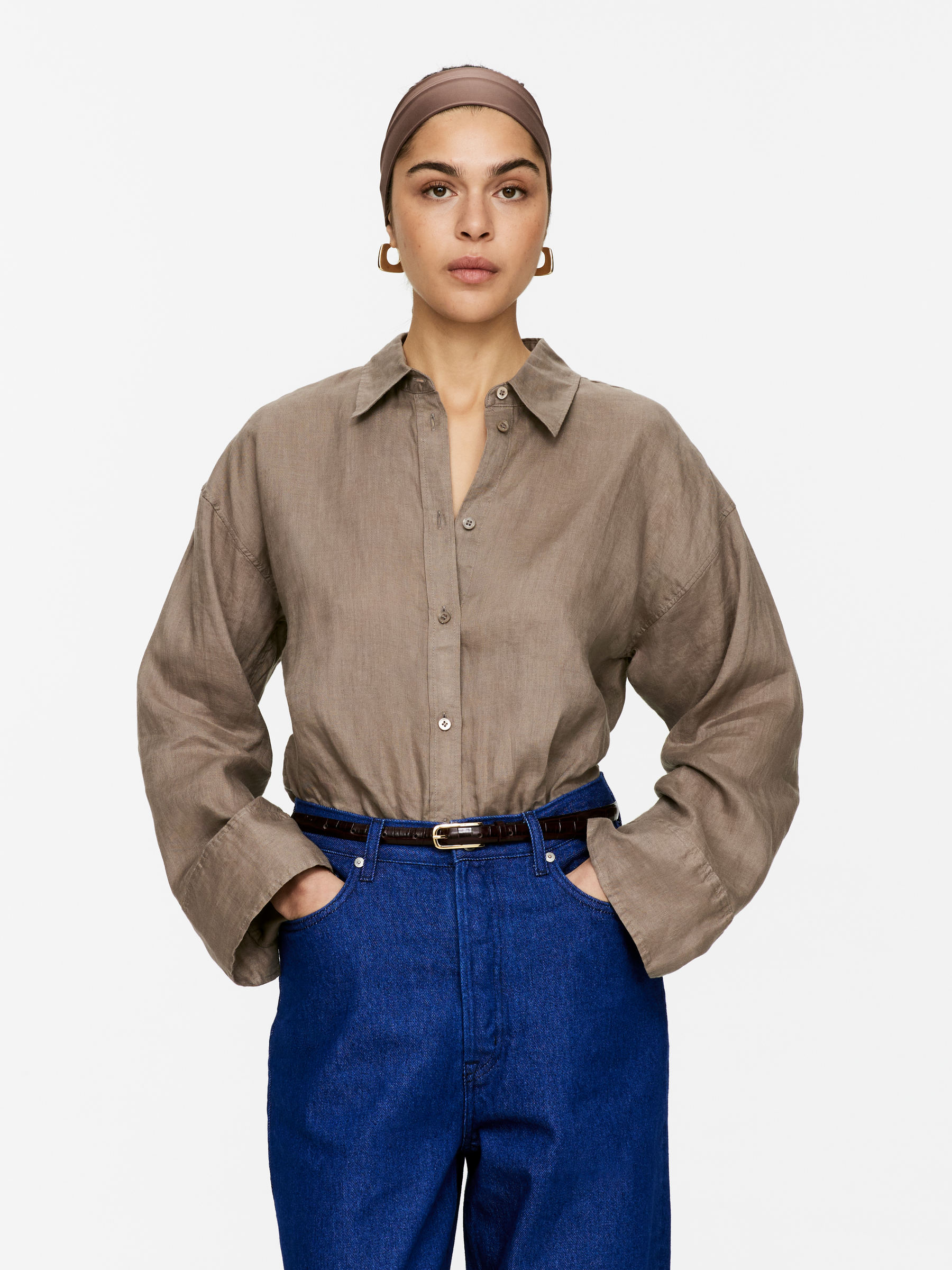 Loose Linen Shirt – Mole – Women – Arket Gb