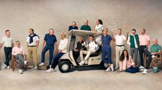 The entire Sky Sports Golf team pose in adidas apparel