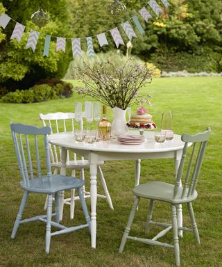 Indoor table and chairs set painted with outdoor paint