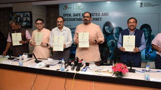 Rajeev Chandrasekhar, Minister of State for Electronics & Information Technology, releasing a FAQs on the new IT rules in India.