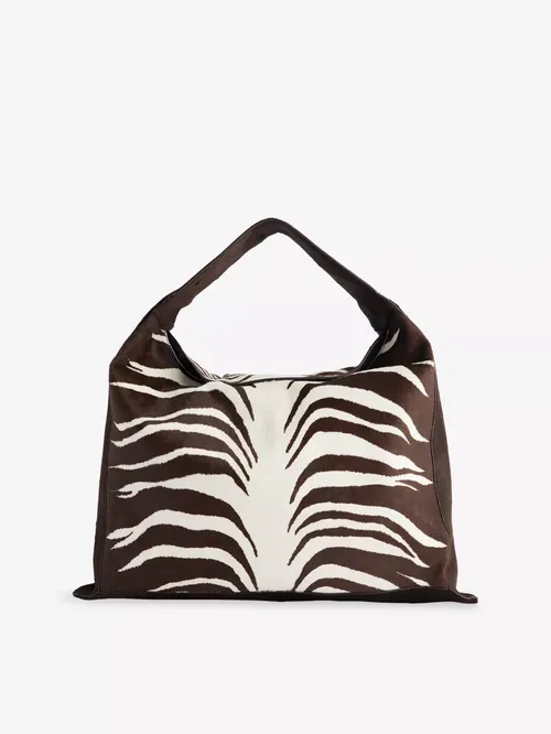 Large Hop Zebra Leather Shoulder Bag