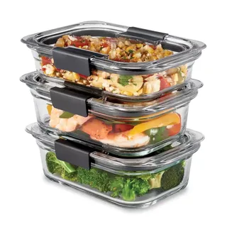 Rubbermaid 6pc (set of 3) Brilliance Glass Food Storage Containers