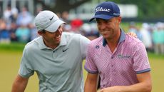 Rory McIlroy (left) and Justin Thomas share a joke