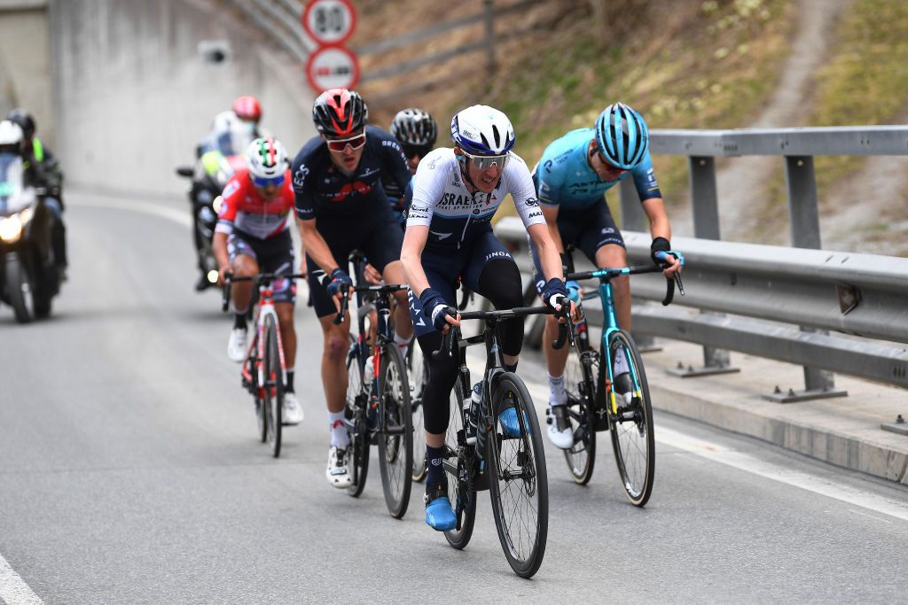 FEICHTEN IM KAUNERTAL AUSTRIA APRIL 20 Pavel Sivakov of Russia and Team INEOS Grenadiers Daniel Martin of Ireland and Team Israel StartUp Nation Aleksander Vlasov of Russia and Team Astana Premier Tech during the 44th Tour of the Alps 2021 Stage 2 a 1215km stage from Innsbruck to Feichten im Kaunertal 1291m TourofTheAlps TouroftheAlps on April 20 2021 in Feichten im Kaunertal Austria Photo by Tim de WaeleGetty Images