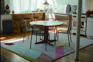 Colourful dining room area in kitchen