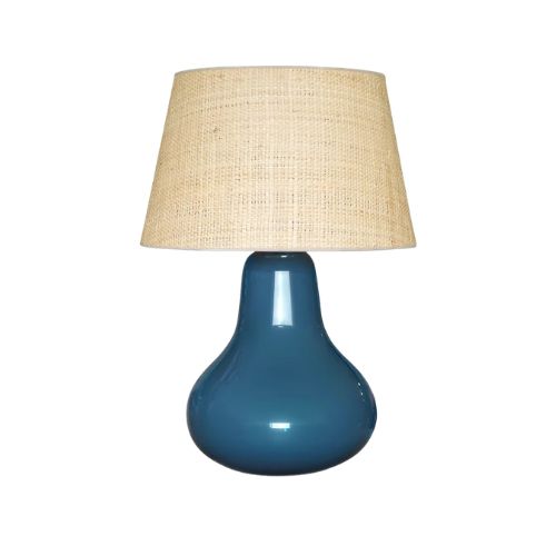Blue lamp with textured shade